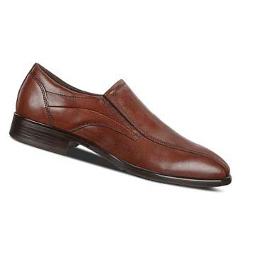 Men's Ecco Citytray Bike Toe Slip-on Dress Shoes Brown | USA 507MQZ